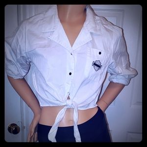 Harley-Davidson crop button down